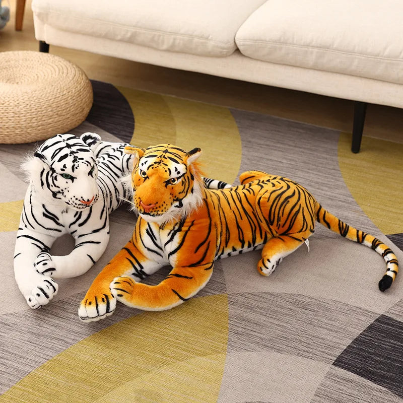 Lifelike 50-110cm Tiger Plush Toys Ferocious Wild Animals Simulation White Brown Forest King Doll Children Kids Birthday Gifts