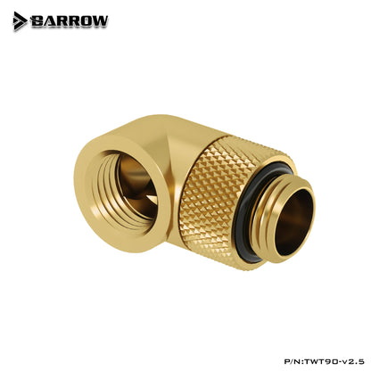 Barrow PC water cooling Rotary Fittings tube connector Sliding tubing 90 Degree water cooler heatsink gadget Adapter TWT90-v2.5