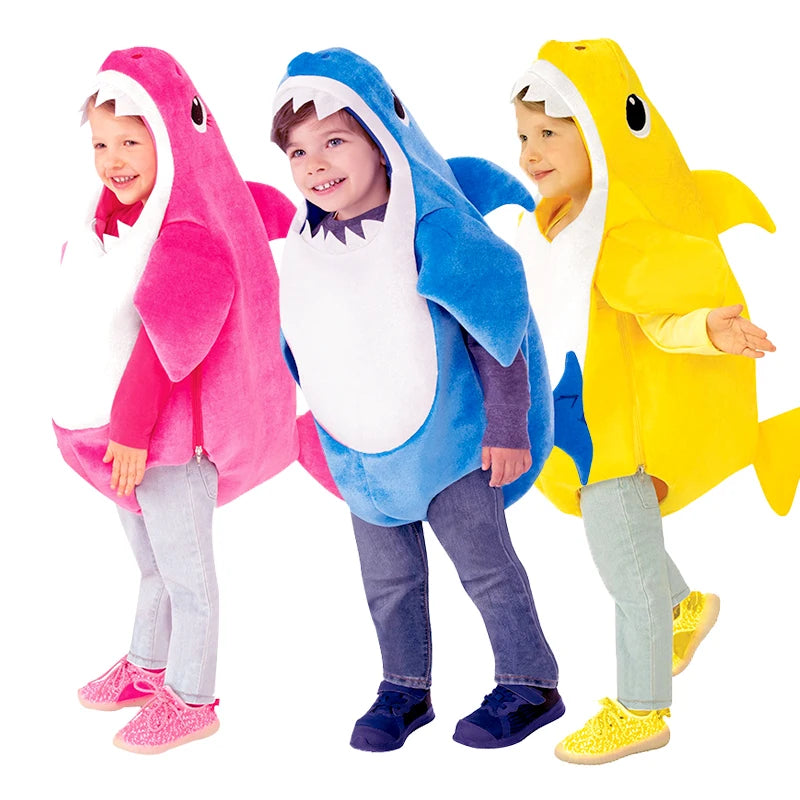 Nuovo arrivo figlio unisex unisex famiglia di squalo costume costume di carnivale di Halloween festa per bambini costumi 3 colori availlabili