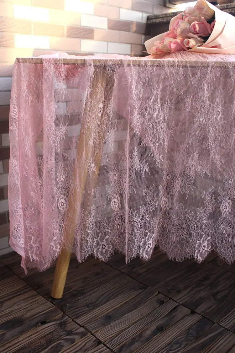 3M long eyelash lace trim traditional wedding lace fabric white red violet Table Cloth DIY Crafts