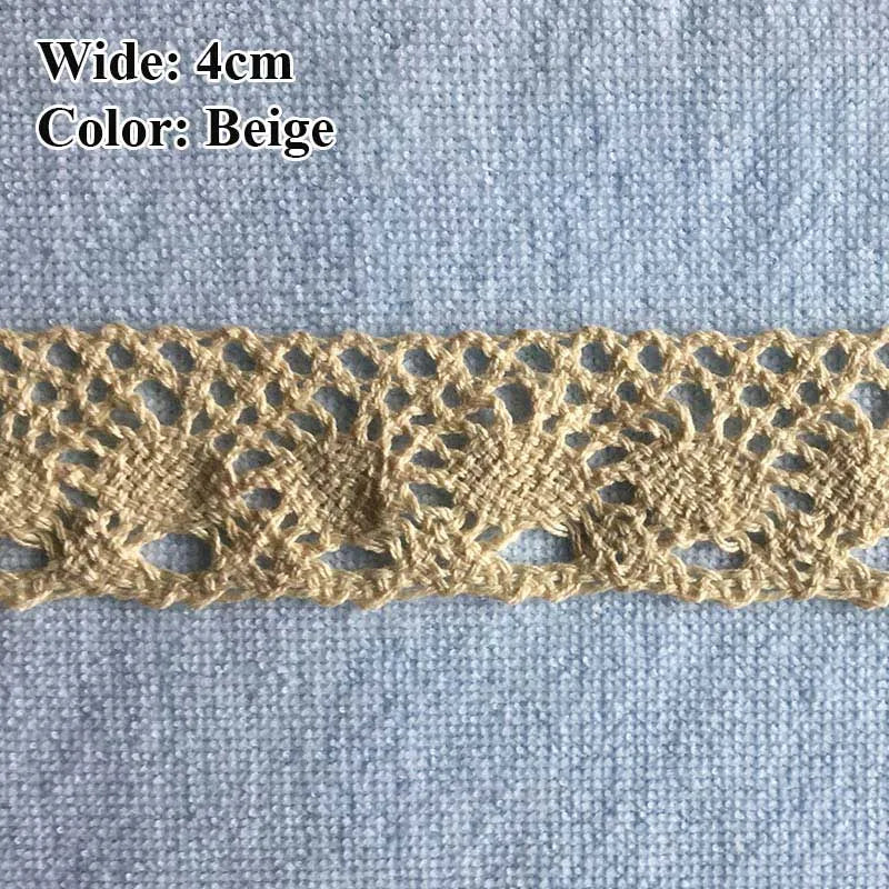 Cotton Lace Ribbon White Beige DIY Handmade Wedding Party Craft Gift Packing Patchwork Crocheted Lace 5meter 10meter 20meter