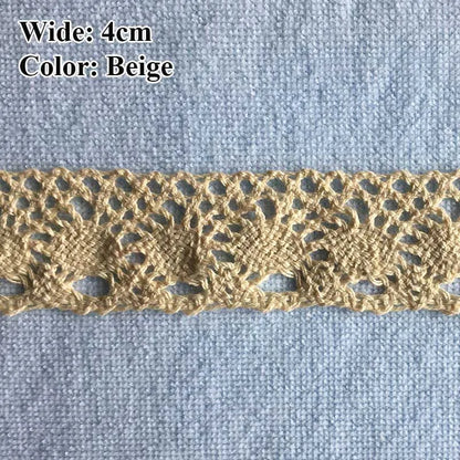 Cotton Lace Ribbon White Beige DIY Handmade Wedding Party Craft Gift Packing Patchwork Crocheted Lace 5meter 10meter 20meter