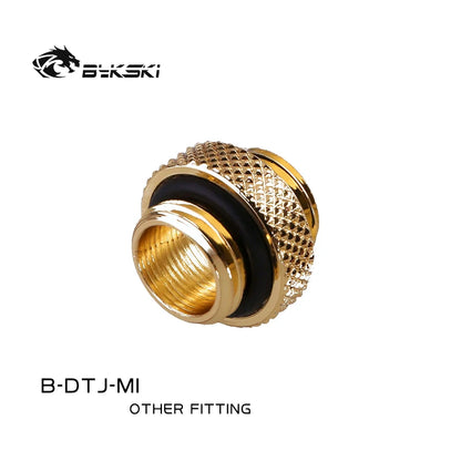 BYKSKI B-DTJ-MI PC Water Cooling Fittings G1/4 'Mini Double Male Dual Dual Outternal Tube Connection Cooler Cooler Adapter