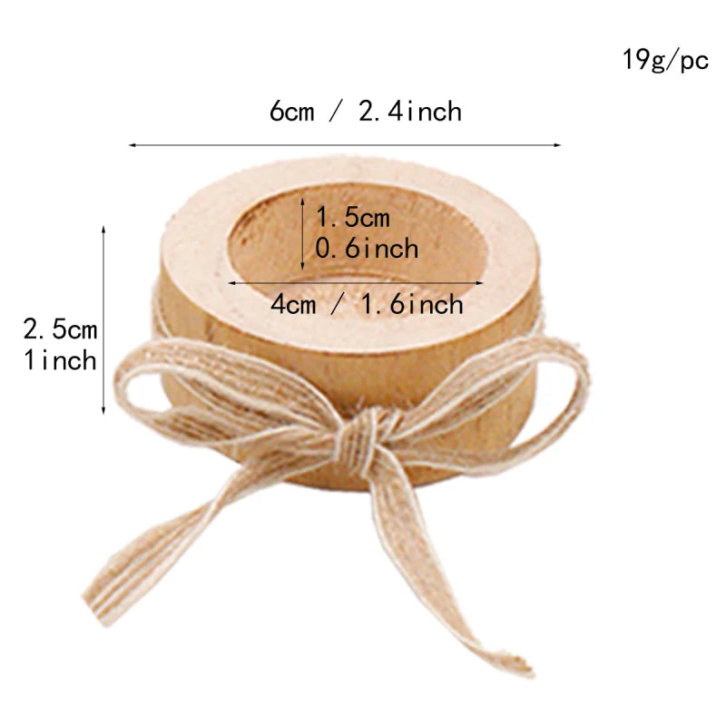 Creative Wooden Candlestick Succulent Plant Pot Tray Candle Holder Table Desktop Decoration Rustic Wedding Holiday Decor