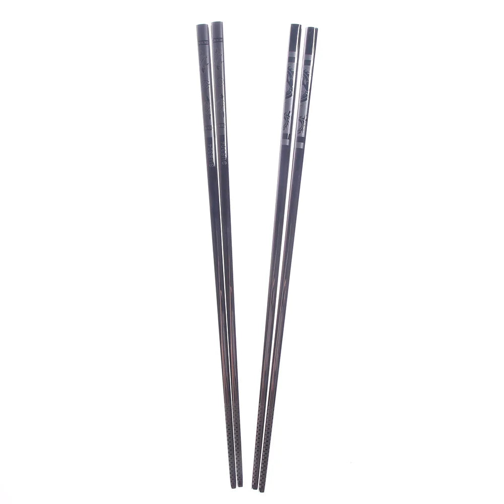 Peixes de dragão preto de aço inoxidável pauzinhos chineses de longa liga longa chinesa hashi hashi sticks conjunto de presentes chineses