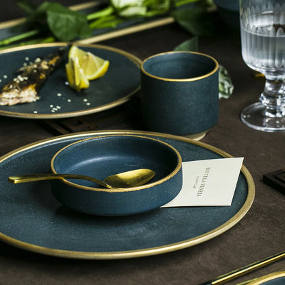 Kinglang Ceramic Tablware Cotestar Set 2/4 Person Använd familjens bestick Restaurang serverar västra rätter Plattor skål