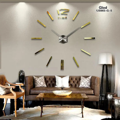 2021 new fashion 3D big size wall clock mirror sticker DIY wall clocks home decoration wall clock meetting room wall clock