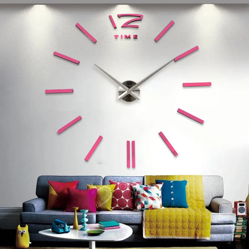 2021 new fashion 3D big size wall clock mirror sticker DIY wall clocks home decoration wall clock meetting room wall clock