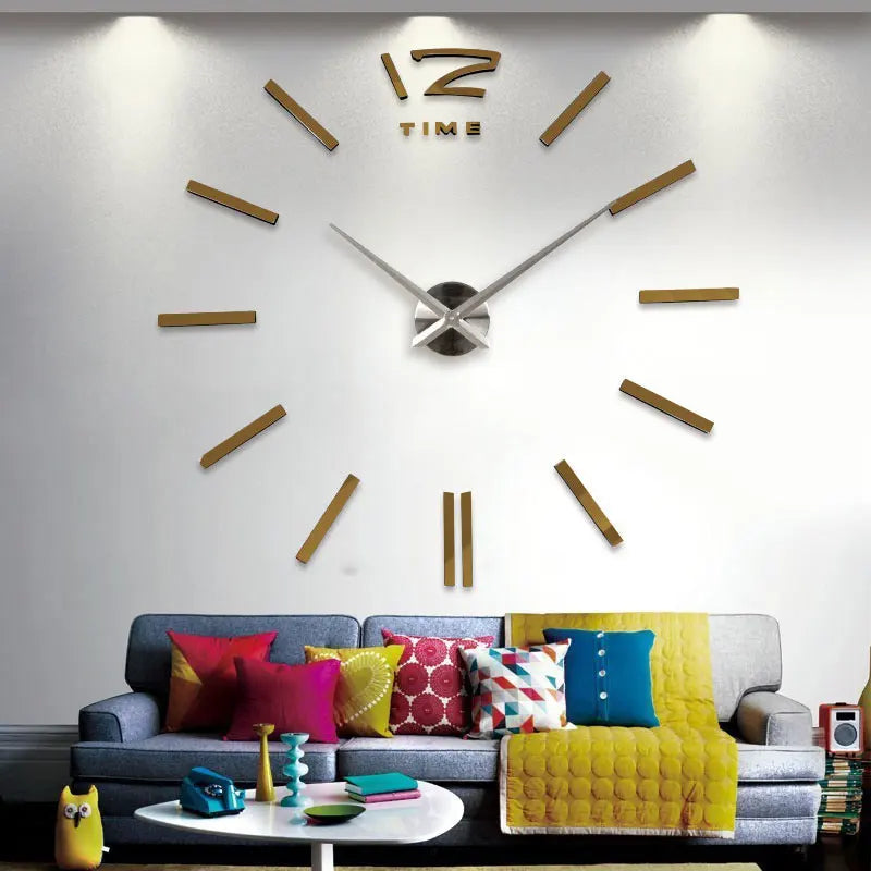 2021 new fashion 3D big size wall clock mirror sticker DIY wall clocks home decoration wall clock meetting room wall clock