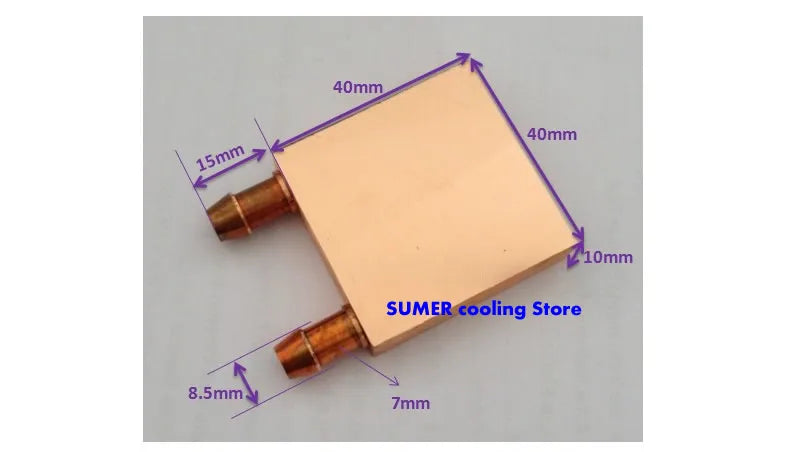 Rézvíz hűtőblokk 40*40 mm -es felhasználás a CPU radiátor grafikájához GPU vízhűtő blokk folyékony vízhűtő hűtőborda PC laptop