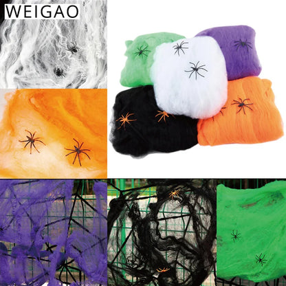 Halloween Decoration Spider Cotton Thread Spider Web Party Requisiten Haunted House künstliche Spinnen Web -Heim -Scary Party Dekora