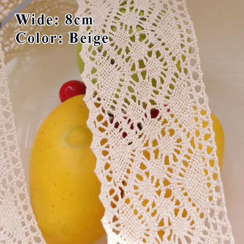 Cotton Lace Ribbon White Beige DIY Handmade Wedding Party Craft Gift Packing Patchwork Crocheted Lace 5meter 10meter 20meter