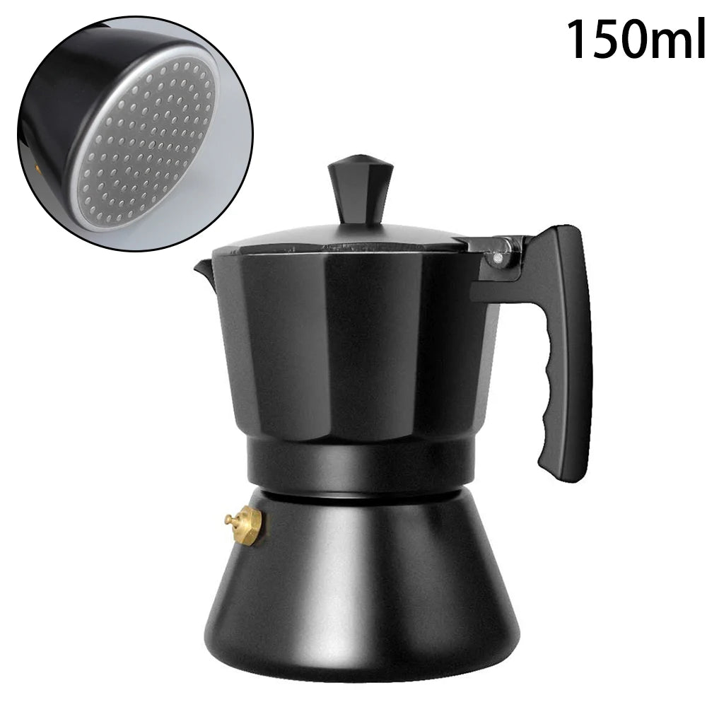 Alumínium moka olasz mokka pot eszpresszó kávéfőző indukciós tűzhely Percolator kályha felső edény kávéfőző 3cup 6cup