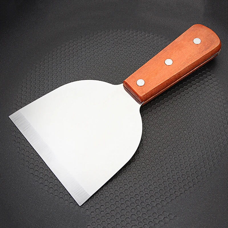 Stainless Steel Metal Spatula Turner Flat Burger Pancake Pizza Grill Flipper BBQ Baking Tools Teppanyaki Griddle Cooking Utensil