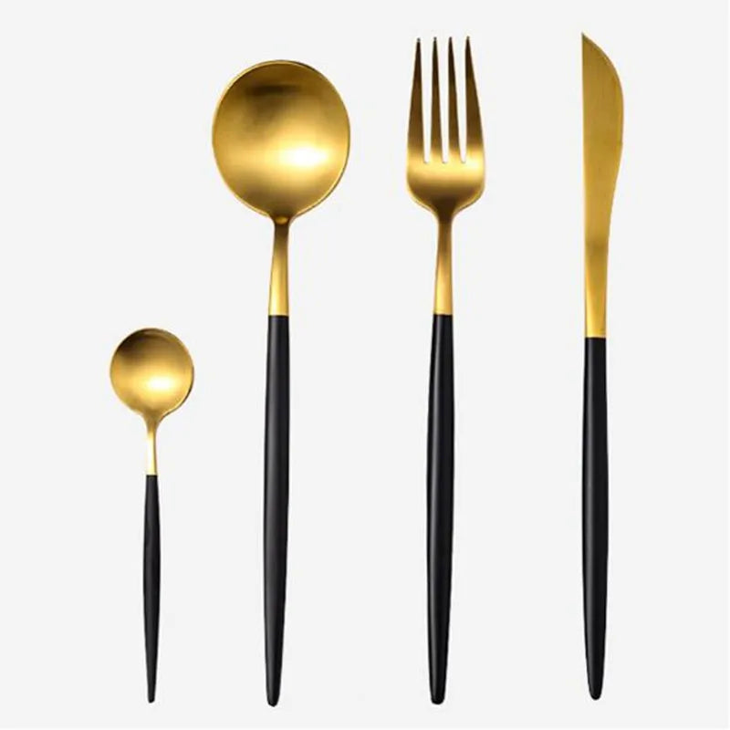 Gilt Rim Black Porțelan Plăcile pentru cină Mâncăruri de bucătărie Ceramică tamcamane pentru mâncare tavă pentru tavă Salata de ored Noodles Set de tacâmuri