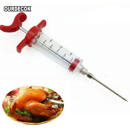 Barbecue BBQ Tools Set Grill Syringe Kitchen Accessories Sauce Injector Roast Needle Party Supply Home Supplies