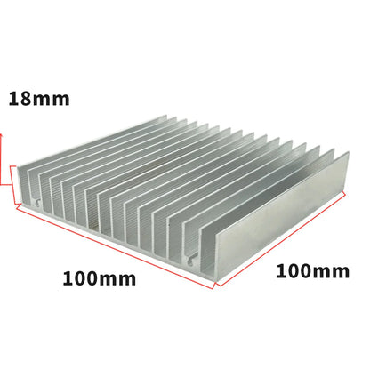 1x Radiateur électronique Fin Fin Fin aluminium Tile de chaleur Système de refroidissement d'eau CPU CPU LED 100 * 100 * 18 mm 80 * 80 * 27 mm Éventail