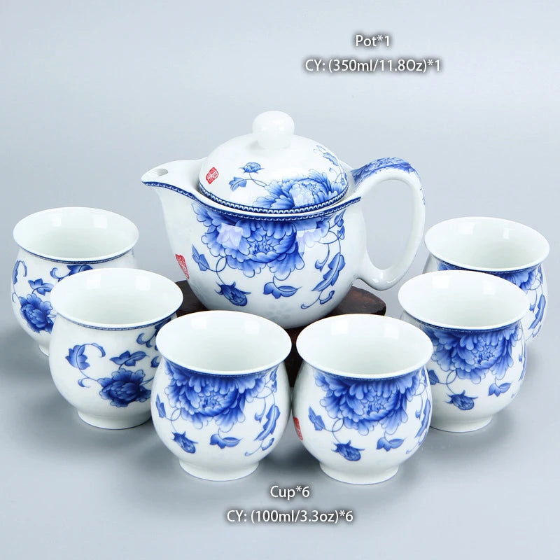 Chinese Ceramic Tea Set Kung Fu Porcelain Tea Cup Pot Set Dragon Teapot Teacup Kungfu Teaset Puer Oolong Tea Ceremony Teaware