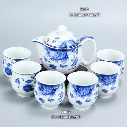 Chinese Ceramic Tea Set Kung Fu Porcelain Tea Cup Pot Set Dragon Teapot Teacup Kungfu Teaset Puer Oolong Tea Ceremony Teaware