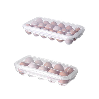 10/18 Grid Egg Storage Box Egg Tray With Lid Kök Kylskåp Ägg Box Egg Rack Lagringslådor Kylskåp Äggorganisatör