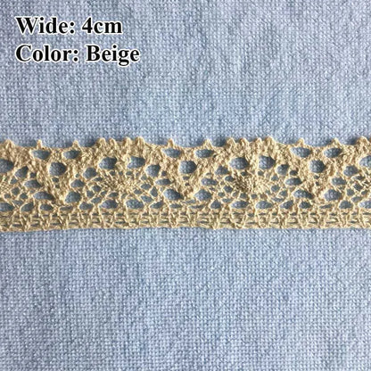 Cotton Lace Ribbon White Beige DIY Handmade Wedding Party Craft Gift Packing Patchwork Crocheted Lace 5meter 10meter 20meter