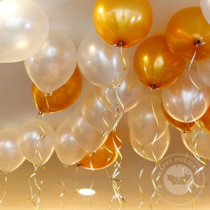 20 pezzi/set tema da palloncini bianchi in oro a tema in lattice baleo ghirlanda decorazione di natalizio per il compleanno del ballo di compleanno del ragazzo