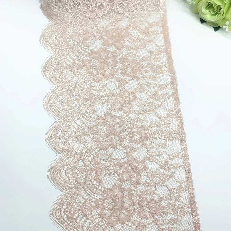 3y/lot Width 24.50cm Purple Eyelash Lace Trim Non-Elastic For Clothing Accessory Dress Sewing Applique Costume Lace Fabric