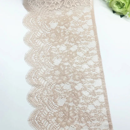3y/lot Width 24.50cm Purple Eyelash Lace Trim Non-Elastic For Clothing Accessory Dress Sewing Applique Costume Lace Fabric