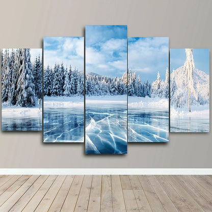 Landscape Canvas Posters Home Decor 5 Pieces Natural Lake Paintings Wall Art Scenery Pictures Modular Living Room Decor Unframed