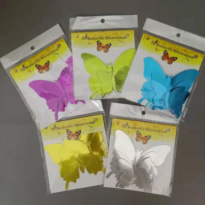 12pcs 3D Butterfly Mirror Wall Sticker Decal Removable DIY Art Party Wedding Decoration Kids Room Home Decor Crystal Sticker