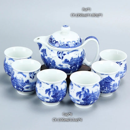 Chinese Ceramic Tea Set Kung Fu Porcelain Tea Cup Pot Set Dragon Teapot Teacup Kungfu Teaset Puer Oolong Tea Ceremony Teaware