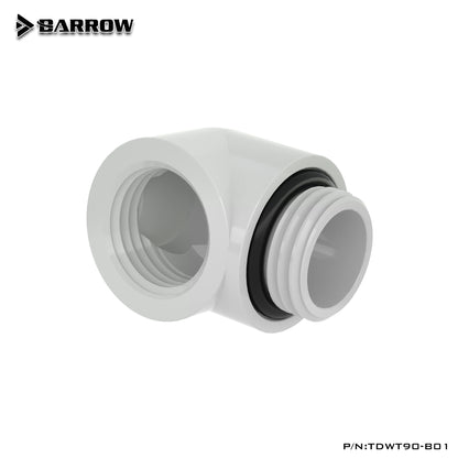 Barrow TDWT90-B01 PC Waasser Cooling réckgängeg fitzt 90 Grad männlech op weiblech Tube Connector Adapter Player