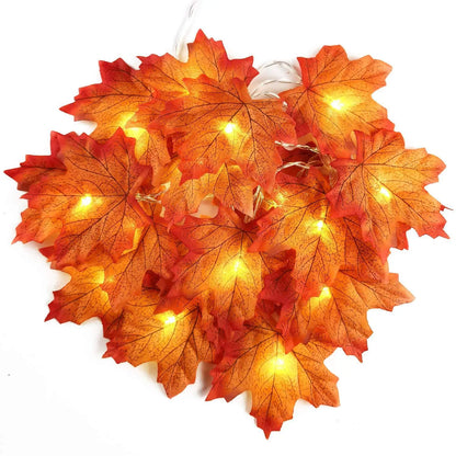 2/3/6m Decorazione natalizia foglie di foglie di acero artificiale Led Lanter Garland Ghirlanda Home Party Faiy Deco Halloween New Yea