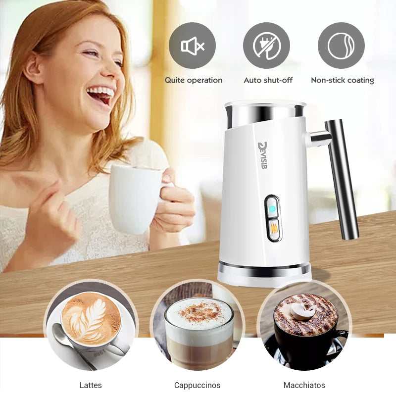 Devisib Automatic Milk Frother Electric heiß und kalt für die Herstellung von Latte Cappuccino Kaffee Schaumschaumküchengeräte 220V