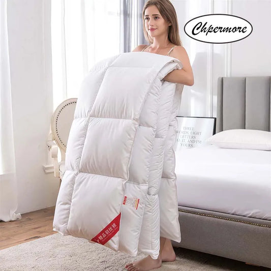 Chpermore 95 % White Goose/Duck Down Quilt Duvets Fem Star Hotel Winter Comanters 100 % Cotton Cover King Queen Twin Full Size