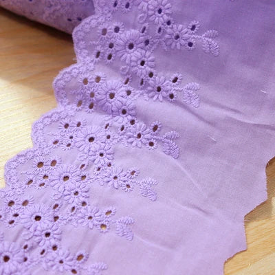 1Y Flower Hollow 11CM Wide Cotton Cloth Lace Trim Fabric Clothes Accessories Cuffs Skirt Hem