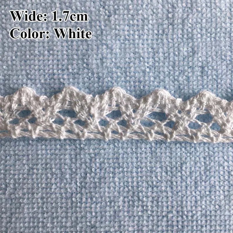 Cotton Lace Ribbon White Beige DIY Handmade Wedding Party Craft Gift Packing Patchwork Crocheted Lace 5meter 10meter 20meter