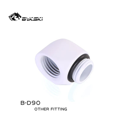 BYKSKI B-D90 PC REFRIGIÇÃO DE ÁGUA DO ROTAÇÃO ROTATIVO DE 90 ADMILHOS G1/4 'Adaptadores de conector de tubo masculino para fêmea Adaptadores de água