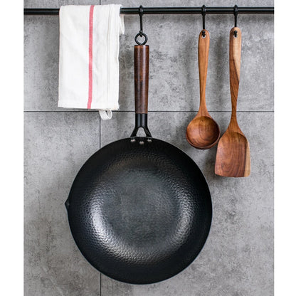 Konco Pure Iron Wok litinová pánev netahovaný hrnec Obecné použití pro plynový a indukční sporák 32 cm čínský wok nádobí pánev