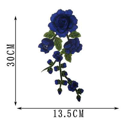 1pc Rose Embroidered Sewing On Patch Flower Patch Stickers For Clothes Badge Sewing Fabric Applique Supplies 12Colors