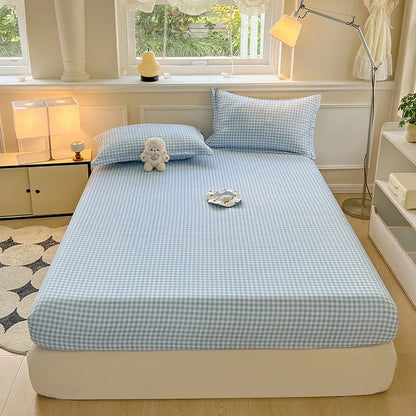 New Fitted Sheet with Elastic Bands Non Slip Adjustable Mattress Cover for Double King Queen Bed 150x200 180x200 220x200cm