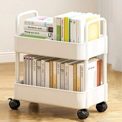 Rulling Storage Cart 20lbs Max Load Capacity 2 Tier Utility Cart Trolley On Wheels For Kitchen Baderomstilbehør