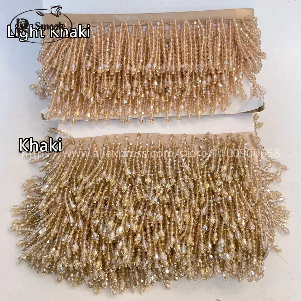 35 Färg Tassels pärlor spets trim plagg klänning Tassel spetsdekoration skor ornament vit svart hängande pärla gardin rs2229