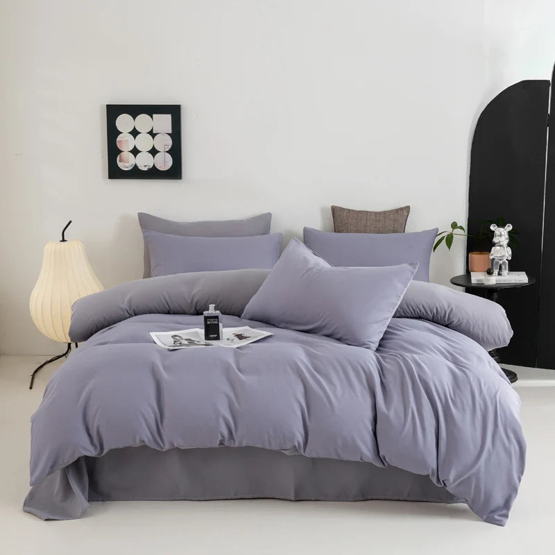Solid Color Quilt Cover New Milled Washed Cotton Single Bed Duvet Europe US Popular Skin-friendly 220x240 Double Use Bedding