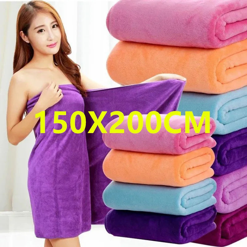 Serviette de bain en microfibre super grande, absorption élevée et séchage rapide, doux, sports, voyage, sans décoloration, utilisation multifonctionnelle