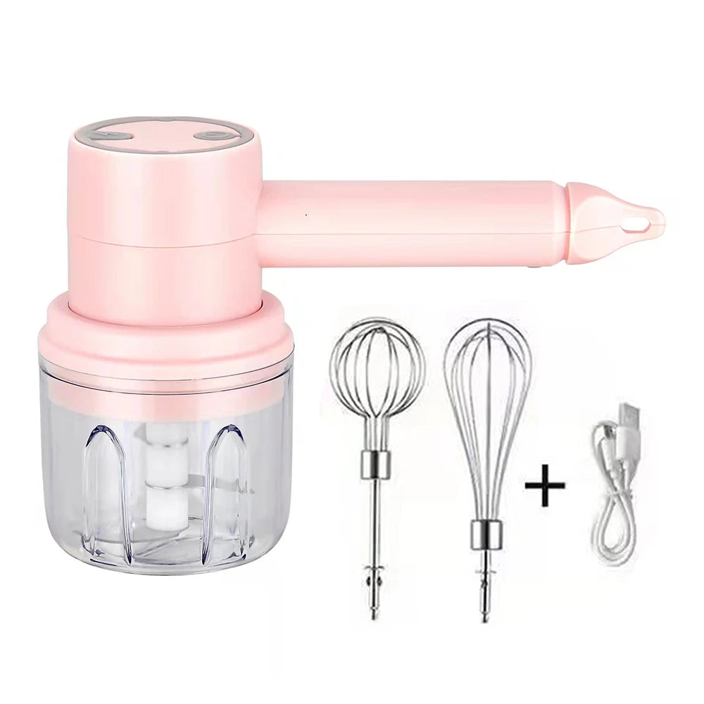 USB Electric Food Blenker Blender Hand Blender Crusteur d'ail portable 3 vitesses Tool à bataille d'oeuf à l'oeuf à l'oeuf à l'oeuf Pâte