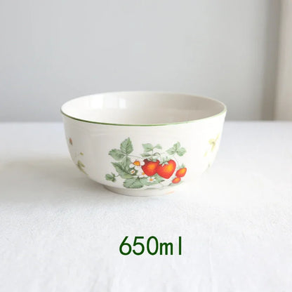 French Strawberry Teapot Coffee Cup and Saucer Set, Dessert Plate, Ceramic European Afternoon Tea for Party, Home Decoration