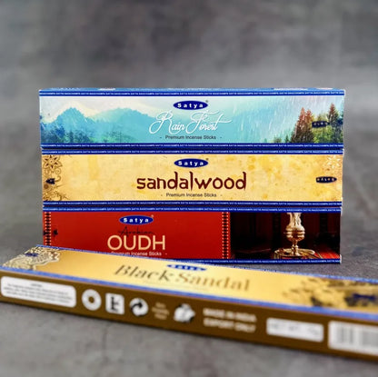 5BOX NAG Champa Indian Incense Collection Satya Handmade Sticks with Six Flavors Refreshing Medicinal Aromas for Home Meditation