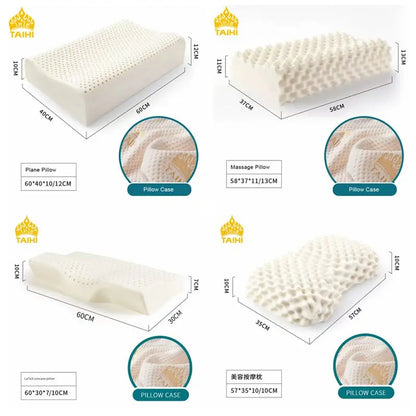 TAIHI Thailand Latex Pillow For Neck Pain Protect Vertebrae Health Care Orthopedic Massage Pillows For Sleeping For Bedroom