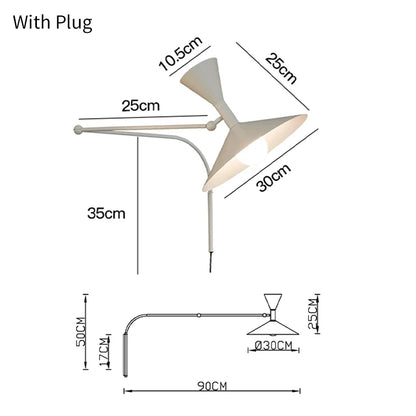 Nordic Minimalist Italian Wall Lamp Rotatable Swing Arm Sconce for Living Room Bedroom Study Room Bedside Decor Lighting Fixture